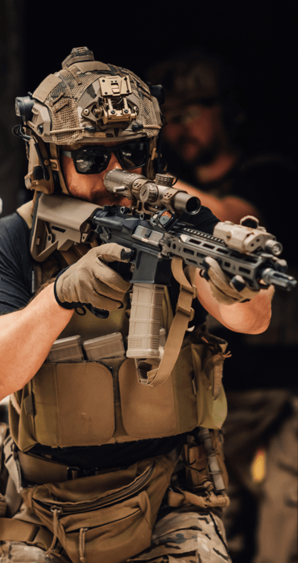 Operator wearing 1689 Armory gear